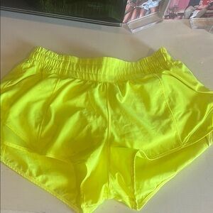 Lululemon Athletica Yellow Athletic Shorts Lightweight Performance